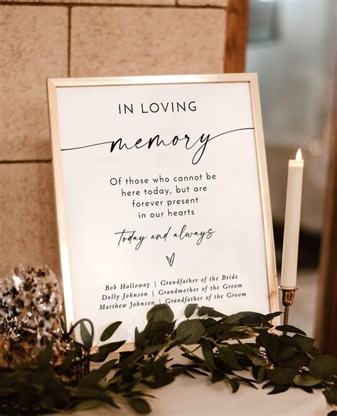 20+ Wedding Memory Table Sign