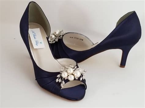 Navy Blue Heels Shoes