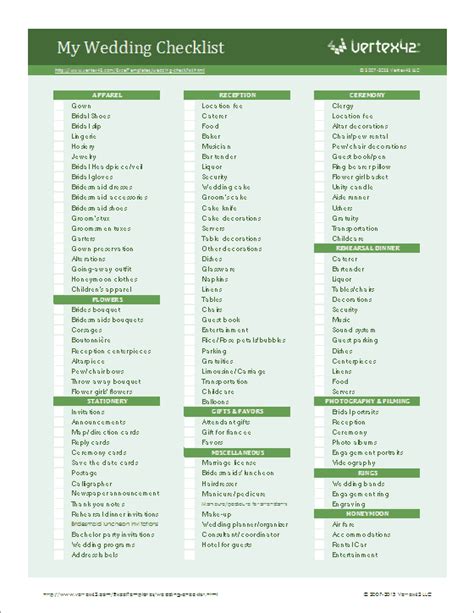 Wedding Planner Excel Checklist