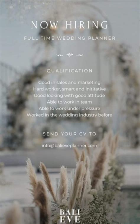 22+ Wedding Planner Vacancy