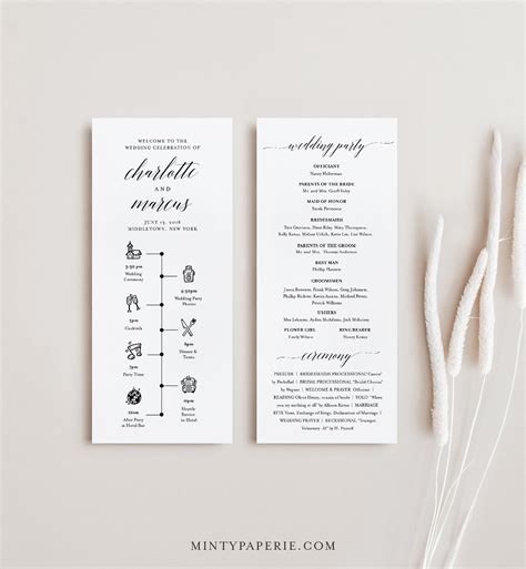 Wedding Programs Order Of Events
