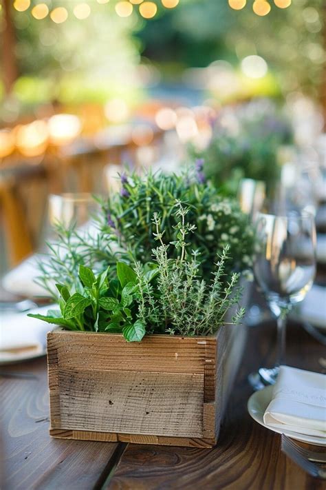 Wedding Table Decor Herbs