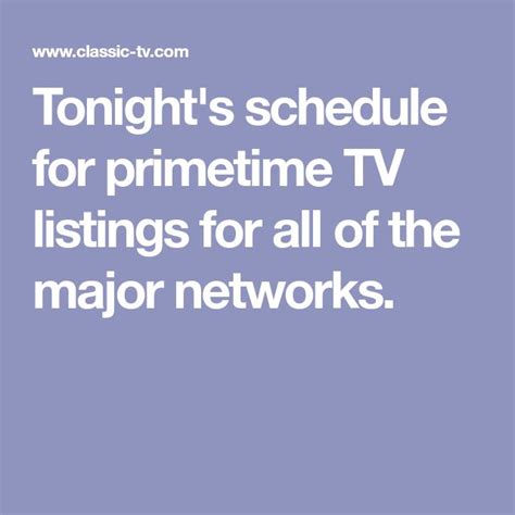 wednesday night prime time tv listings