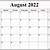 weekly and monthly calendar 2022 august blankschein