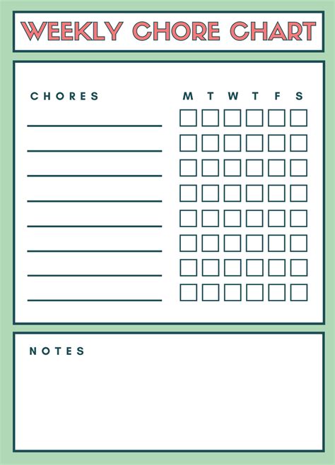 Chore chart for kids. Chore chart printable. Chore list. Kids