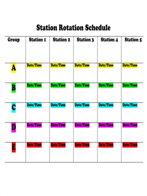 4 Man Rotation Schedule / Rotation Schedule For Work Template Schedule