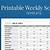 weekly work schedule template free printable sat to frimax