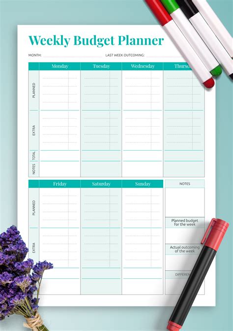 weekly budget planner spreadsheet