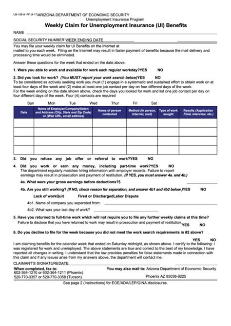 weekly claim for unemployment