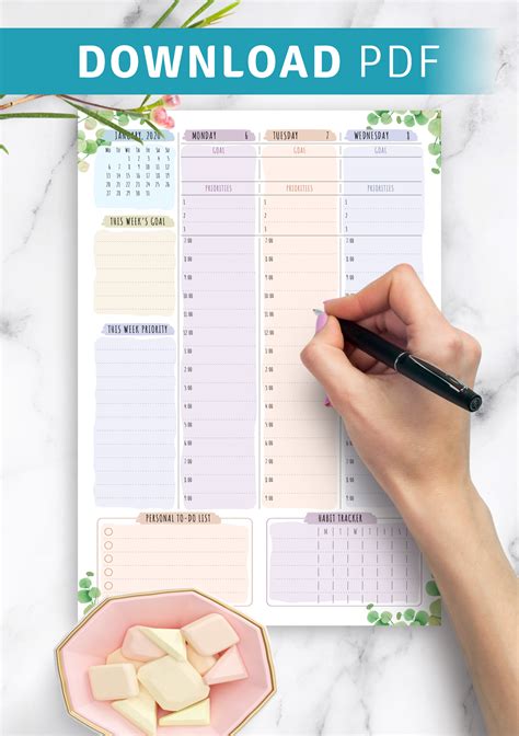Weekly Dated Planner Printable