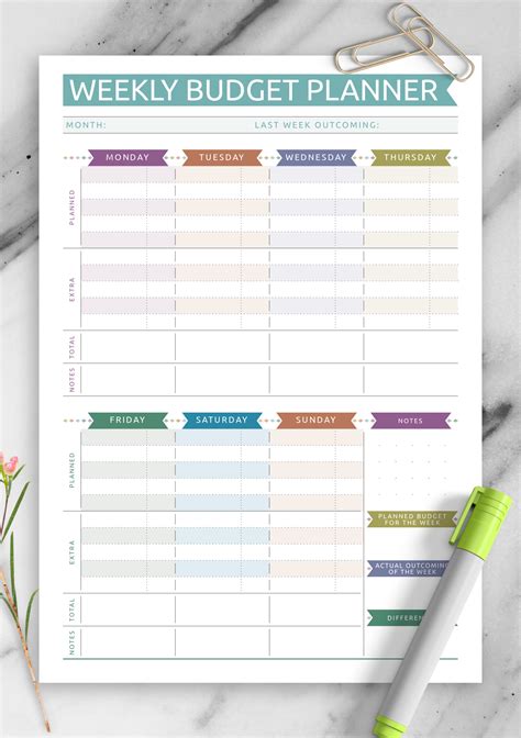 Weekly Printable Budget Planner