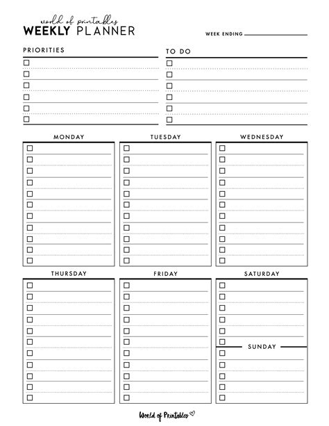 Weekly To Do List With Date Printable