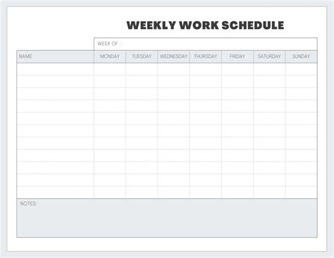 10 Best Free Printable Blank Employee Schedules