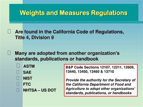 Weight And Measures Regulations