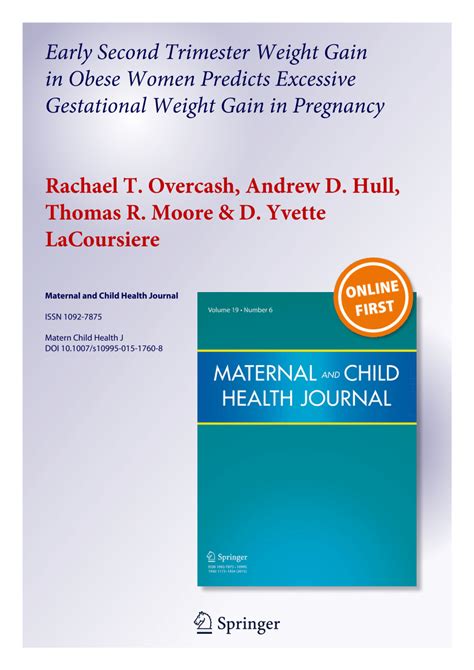 Weight Gain Second Trimester Obese