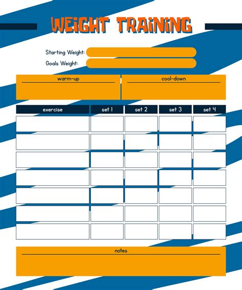 Weight Lifting Log Printable