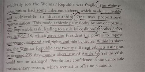 weimar republic was fragile explain class 9