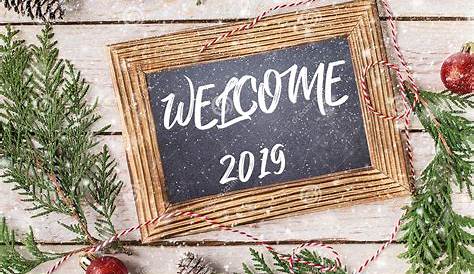 Welcome 2019 Blue Watercolor Background Template Vector Image