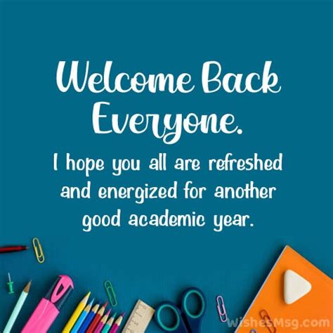 welcome back words for students