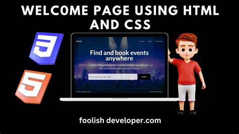 welcome page html css codepen