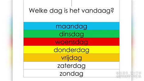 welke dag is het vandaag in english