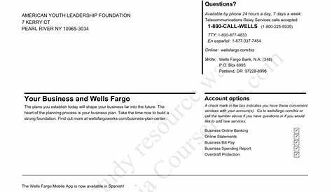 Wells Fargo BANK Statement - BBA 4007 - Studocu