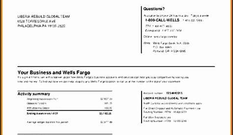 Printable Fillable Editable Wells Fargo Bank Statement Template