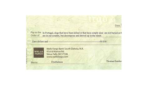 Wells Fargo Check by jacobellispresents on DeviantArt