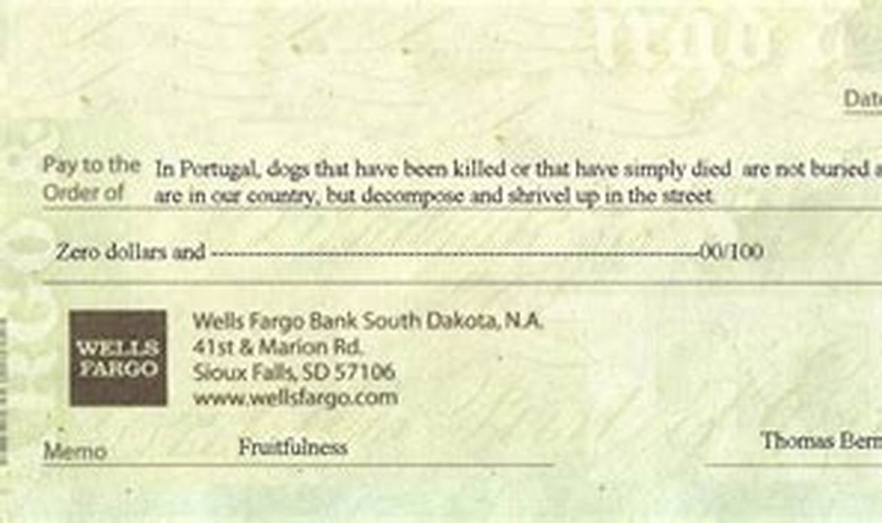 Wells Fargo Personal Check Template: A Comprehensive Guide