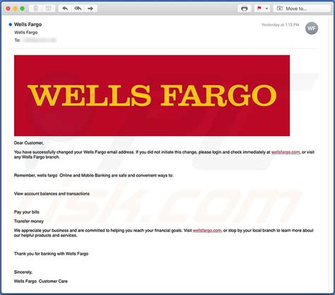 wells fargo scam letter 2023