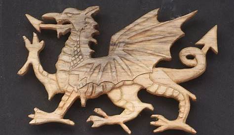 Hand Carved Hardwood Welsh Dragon | Etsy | Welsh dragon, Wood carving