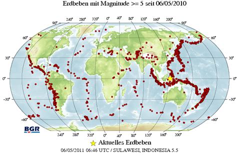 weltweite verteilung von erdbeben