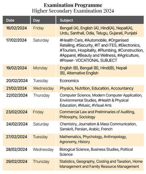 west bengal 12th exam date 2024