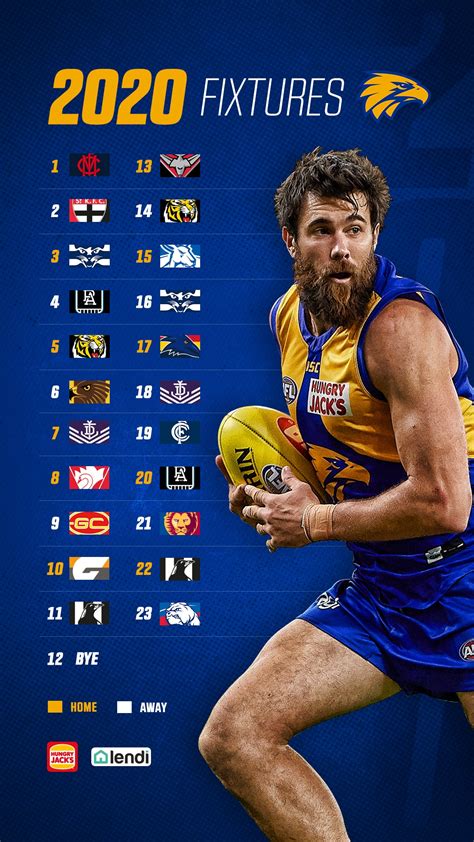 west coast eagles fixtures