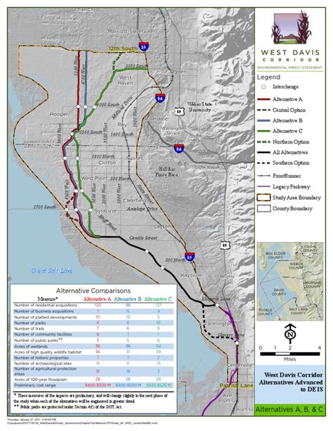 west davis corridor map