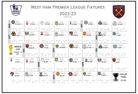 west ham fixture list 22/23