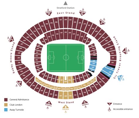 west ham seating plan with seat numbers