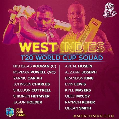 west indies cricket world cup squad 2023