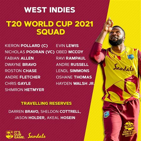 west indies india t20 squad announcement