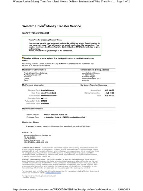 west union wire transfer