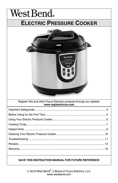 West Bend Slow Cooker Instructions at Tracy Hayhurst blog