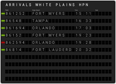 westchester airport flight schedule