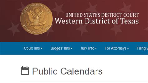 Western District Of Texas Judges Calendar