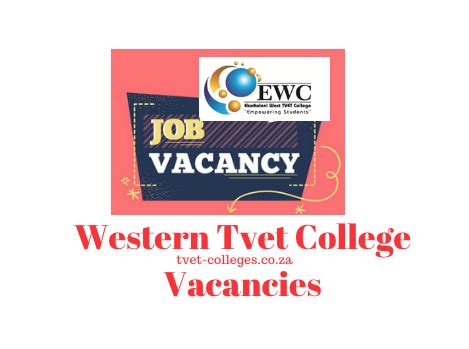 western tvet college vacancies