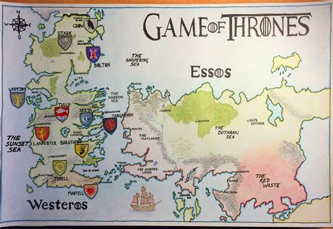 Westeros And Essos Detailed Map