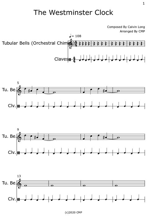 Westminster Clock Chime Notes