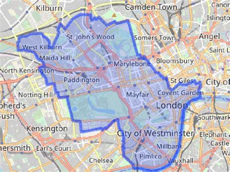 westminster council area map
