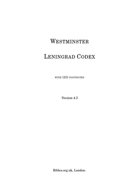 westminster leningrad codex pdf