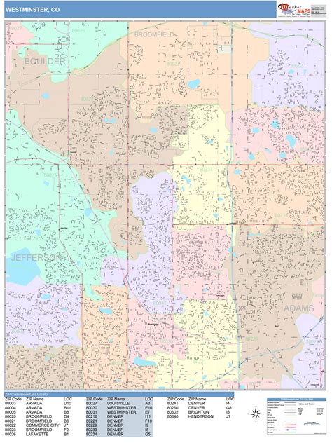 Westminster Zip Code Map