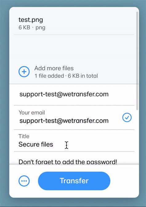 wetransfer send file password protect
